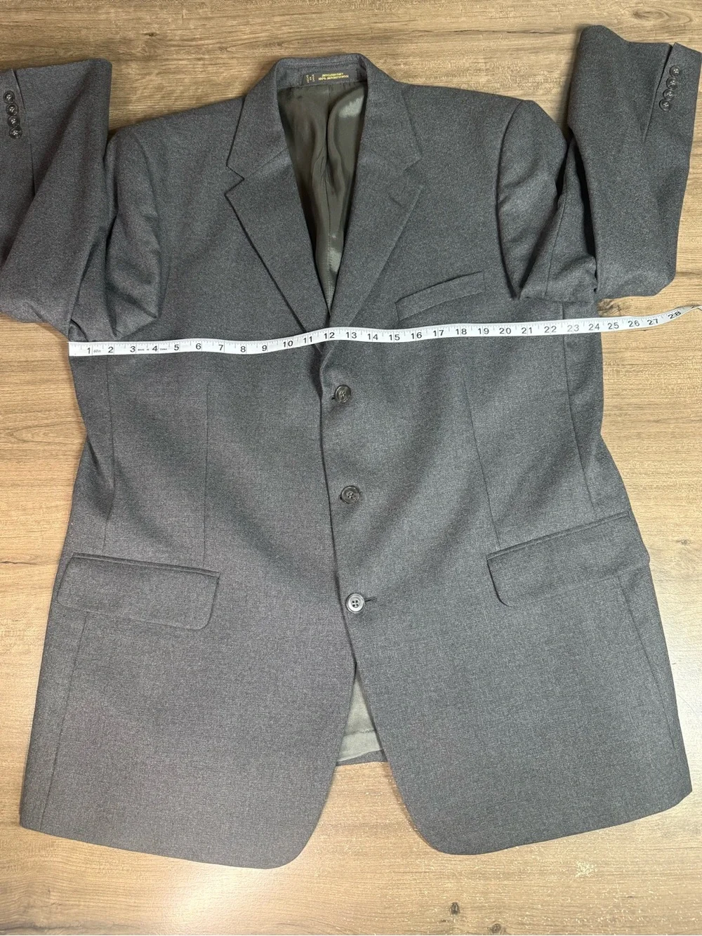 VTG Tom James Innocenti 100% Wool Men’s Three Button Sport Coat Blazer Grey 48L